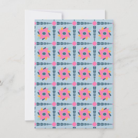 Lebendiges geometrisches Fliesendesign Save The Date (Vorderseite)