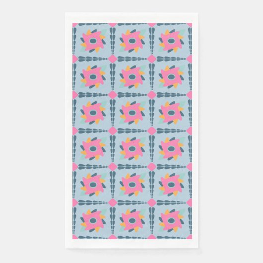 Lebendiges geometrisches Fliesendesign Serviette (Vorderseite)