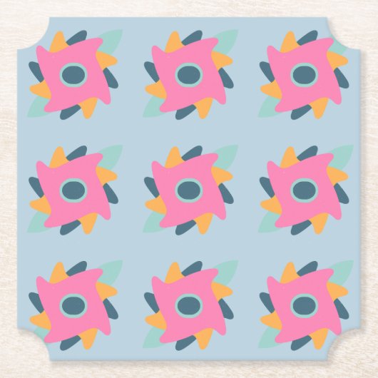 Lebendiges geometrisches Fliesendesign Untersetzer (Vorderseite)