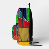 Lebendiges geometrisches Muster Bedruckter Rucksack (Rechts)
