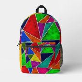 Lebendiges geometrisches Muster Bedruckter Rucksack (Vorderseite)
