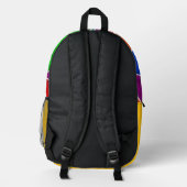 Lebendiges geometrisches Muster Bedruckter Rucksack (Rückseite)