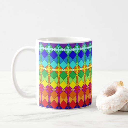 Lebendiges geometrisches Muster Kaffeetasse (Mit Donut)