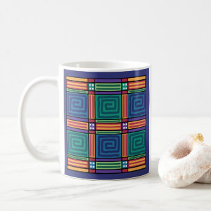 Lebendiges geometrisches Muster Kaffeetasse
