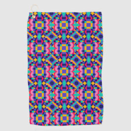 Lebendiges geometrisches Muster mit Rosa Golfhandtuch