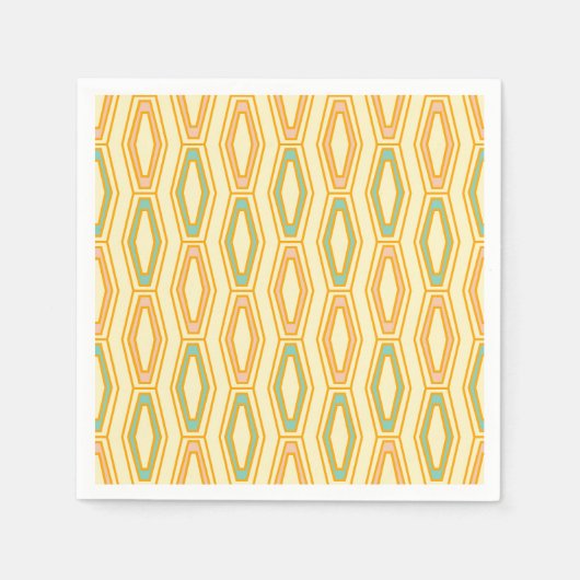 Lebendiges geometrisches Muster mit sechseckigen F Serviette (Vorderseite)