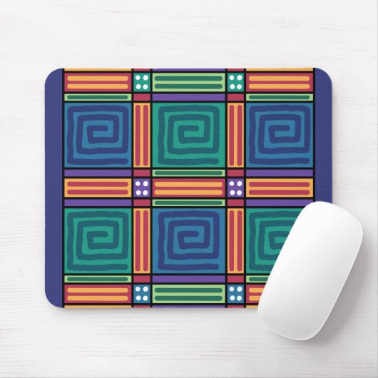 Lebendiges geometrisches Muster Mousepad (Mit Mouse)