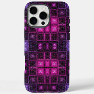 Lebendiges geometrisches Muster Neon Violett Rosa  iPhone 16 Pro Max Hülle
