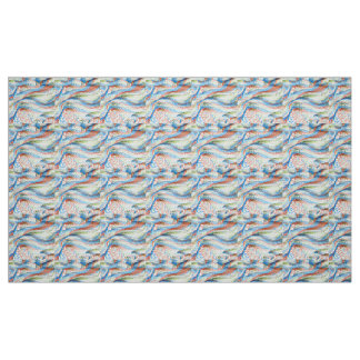 Lebendiges geometrisches Wellenmosaik Stoff