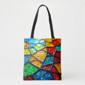 Lebendiges Glasmosaik: Juwelenfarben Tasche (Vorderseite)