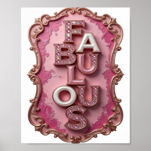 Lebendiges Gold FABULOSES Slogandesign Poster (Vorne)