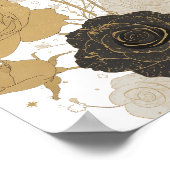 Lebendiges Gold GOLDEN ROSES 3D-Textart Poster (Ecke)