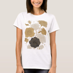 Lebendiges Gold GOLDEN ROSES 3D-Textkunst T-Shirt
