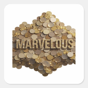 Lebendiges Gold MARVELOUS Bastelaufkleber Quadratischer Aufkleber