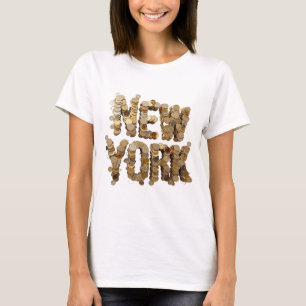 Lebendiges Gold NEW YORK Druck T-Shirt