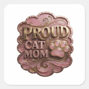Lebendiges Gold PROUD CAT MOM Sticker Design