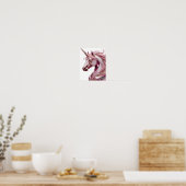 Lebendiges Gold-UNICORN-Zitat-Design Poster (Küche)