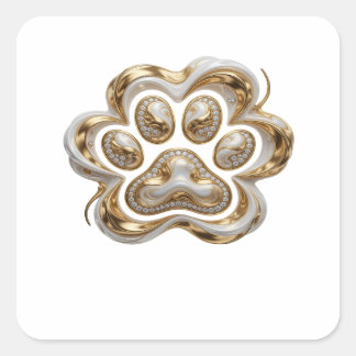 Lebendiges goldenes abstraktes Sticker-Grafik Quadratischer Aufkleber