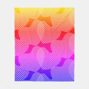 Lebendiges Gradient-Herz Stylischer Regenbogen Fleecedecke