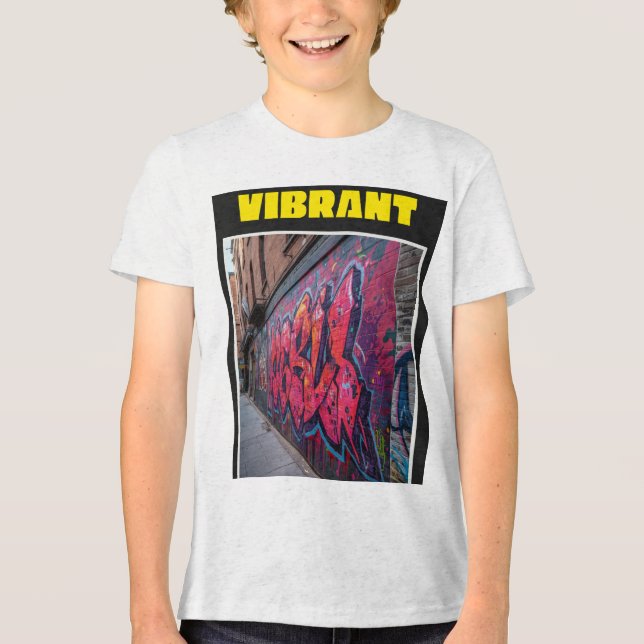 Lebendiges Graffiti-Design-T-Shirt Tri-Blend Shirt (Vorderseite)