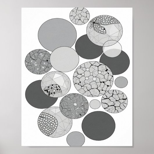 Lebendiges Grau ABSTRACTE KUNST Moderne Gestaltung Poster (Vorne)