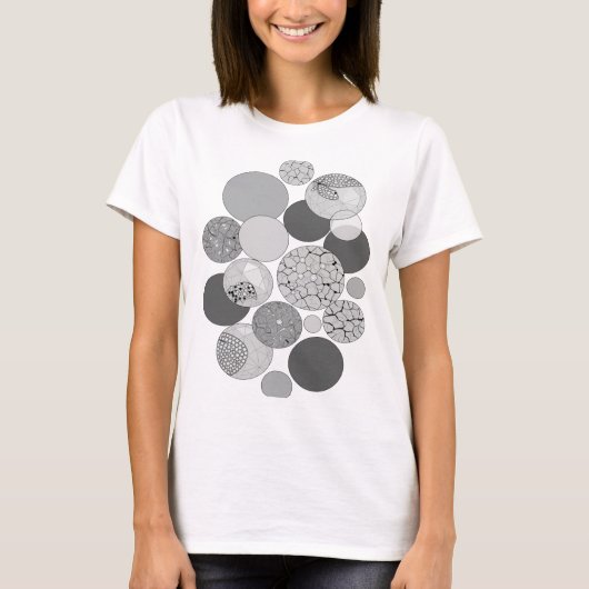 Lebendiges Grau ABSTRACTE KUNST Moderne Gestaltung T-Shirt (Vorderseite)
