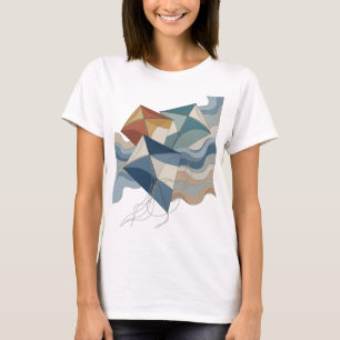 Lebendiges Grau DRACHENFLIEGEN AM HIMMEL Design T-Shirt