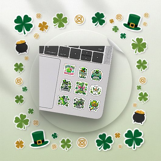 Lebendiges Grün St. Patrick's Day Kinderpackung Aufkleber