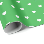 Lebendiges Grün-Weiß-Hermuster Geschenkpapier (Rolleneckpunkt)
