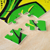 Lebendiges grünes Blatt Pop-Art-Muster Puzzle (Seite)