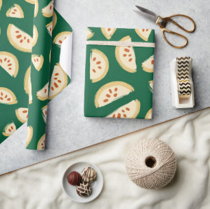 lebendiges grünes Guavenfruchtmuster Geschenkpapier
