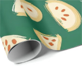 lebendiges grünes Guavenfruchtmuster Geschenkpapier (Rolleneckpunkt)