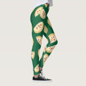 lebendiges grünes Guavenfruchtmuster Leggings (Rechts)