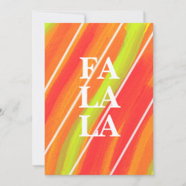 Lebendiges grünes und oranges festliches Fa La La Feiertagskarte