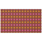 Lebendiges Harlekin-Diamantmuster in Rot, Orange, Tischdecke (Vorderseite (Horizontal))