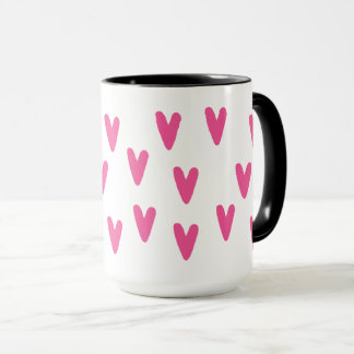 Lebendiges heißrosa Herz Muster Trendiges Mädchen- Tasse