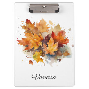 Lebendiges Herbst-Ahorn-Wasserfarben, individuell Klemmbrett