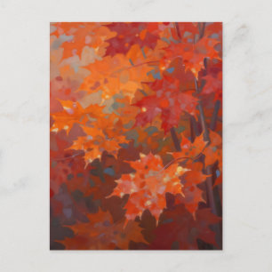 Lebendiges Herbst-Ahornlaub-Kronendach Postkarte