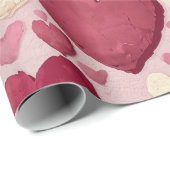 Lebendiges Herz-Muster-Geschenkpapier - Rosa, Rot, Geschenkpapier (Rolleneckpunkt)