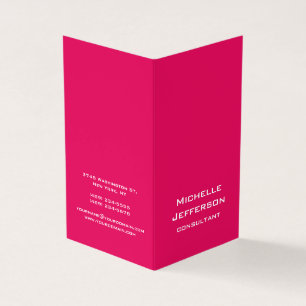 Lebendiges Himbeer-Rosa-Rot Modern Stylisch Trendi Visitenkarten