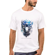Lebendiges Hirsch-T-Shirt, Eisige Filigran-Farbkun