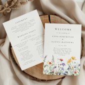 Lebendiges Hochzeitsprogramm mit Wildblumen Programm