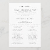 Lebendiges Hochzeitsprogramm mit Wildblumen Programm (Rückseite)