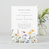 Lebendiges Hochzeitsprogramm mit Wildblumen Programm (Stehend Vorderseite)