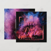 Lebendiges Holi-Pulver-Design Save The Date (Vorne/Hinten)