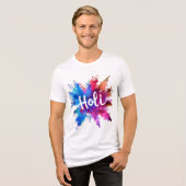Lebendiges Holi-Splash-Grafik-T-Shirt Tri-Blend Shirt (Vorderseite voll)