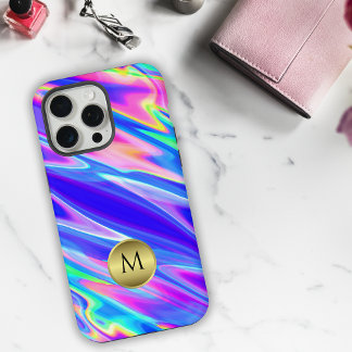 Lebendiges holografisches monogrammiertes iPhone 15 pro max hülle
