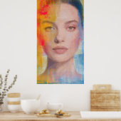 Lebendiges Impasto-Abstraktporträt Poster (Küche)