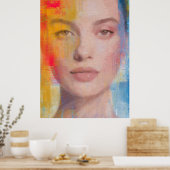 Lebendiges Impasto-Abstraktporträt Poster (Küche)