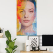 Lebendiges Impasto-Abstraktporträt Poster (Heimbüro)